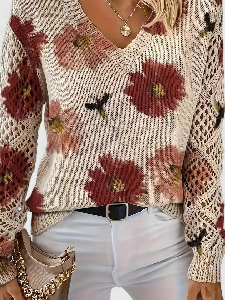 Asirem™ – Elegant Sweater with Floral Pattern