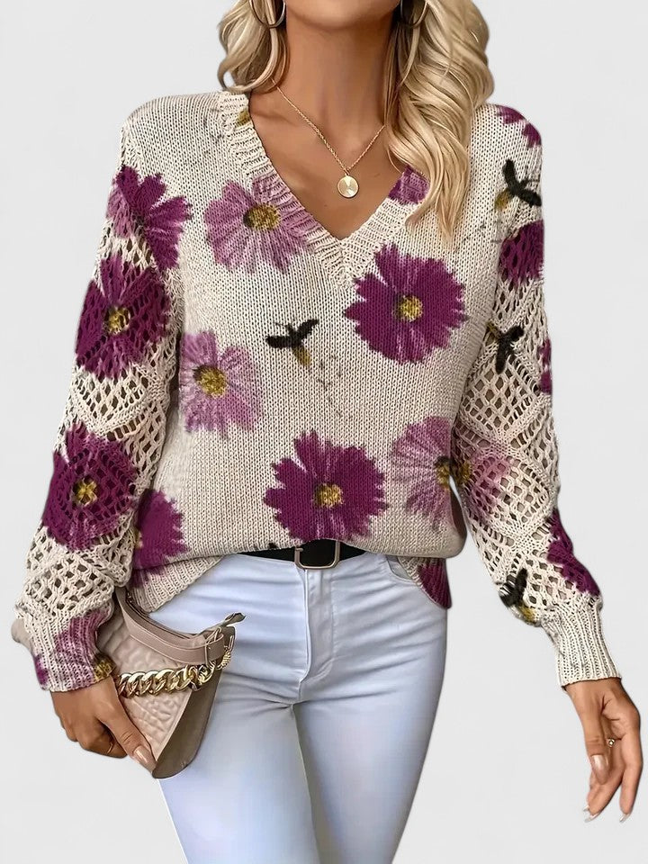 Asirem™ – Elegant Sweater with Floral Pattern
