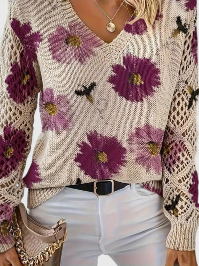 Asirem™ – Elegant Sweater with Floral Pattern
