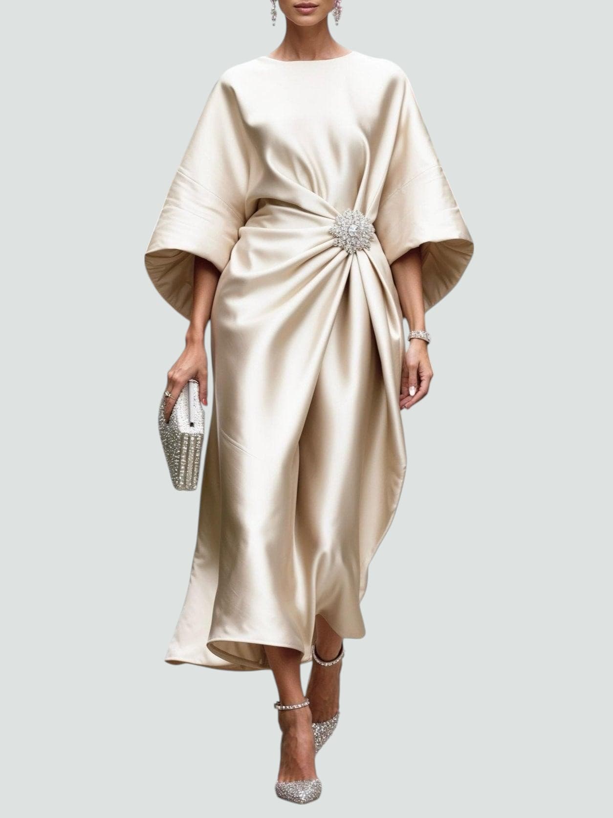 Asirem™ – Elegant Satin Maxi Dress