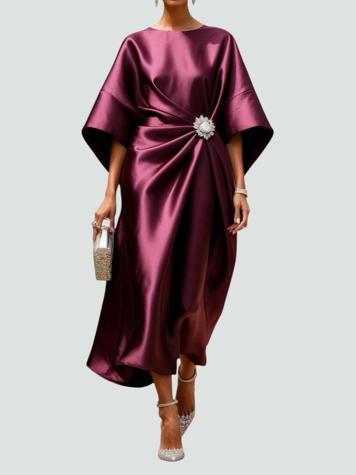 Asirem™ – Elegant Satin Maxi Dress