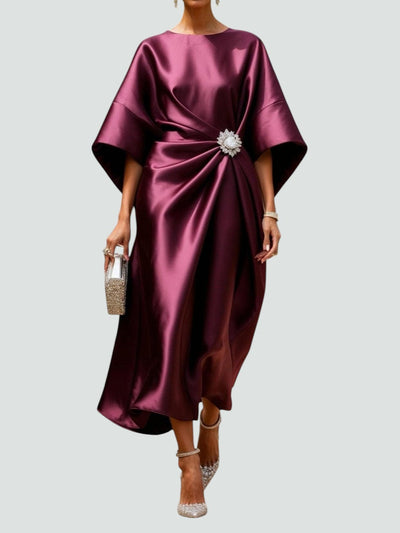 Asirem™ – Elegant Satin Maxi Dress