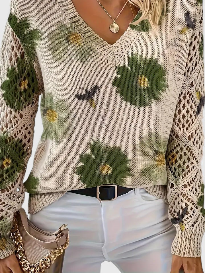 Asirem™ – Elegant Sweater with Floral Pattern