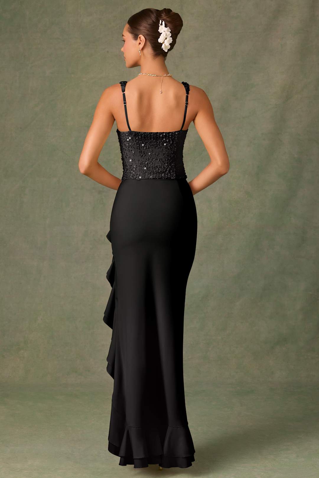 Asirem™ – Ruffle Satin Corset Dress