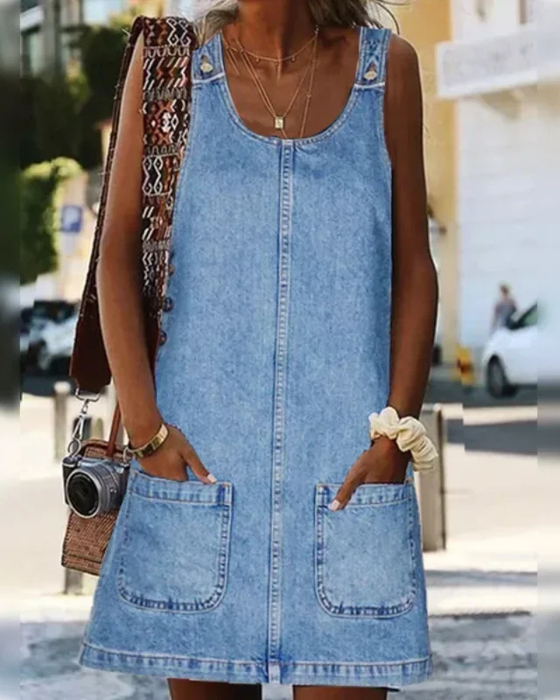 Asirem™ – Aveline Flattering Fit Denim Summer Dress