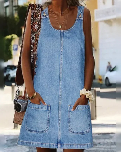 Asirem™ – Aveline Flattering Fit Denim Summer Dress