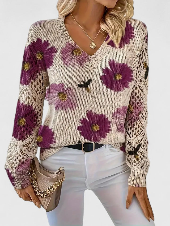 Asirem™ – Elegant Sweater with Floral Pattern