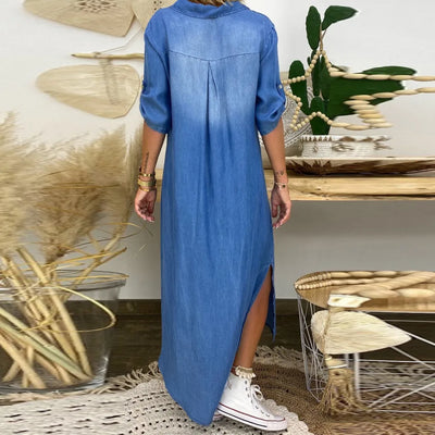 Asirem™ – Long Denim-Style Dress