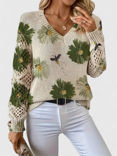 Asirem™ – Elegant Sweater with Floral Pattern