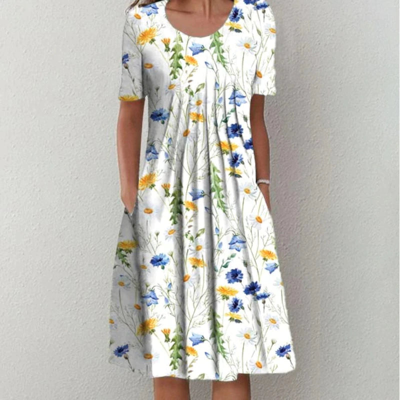Asirem™ – Stylish and Casual Floral Dress with Pockets