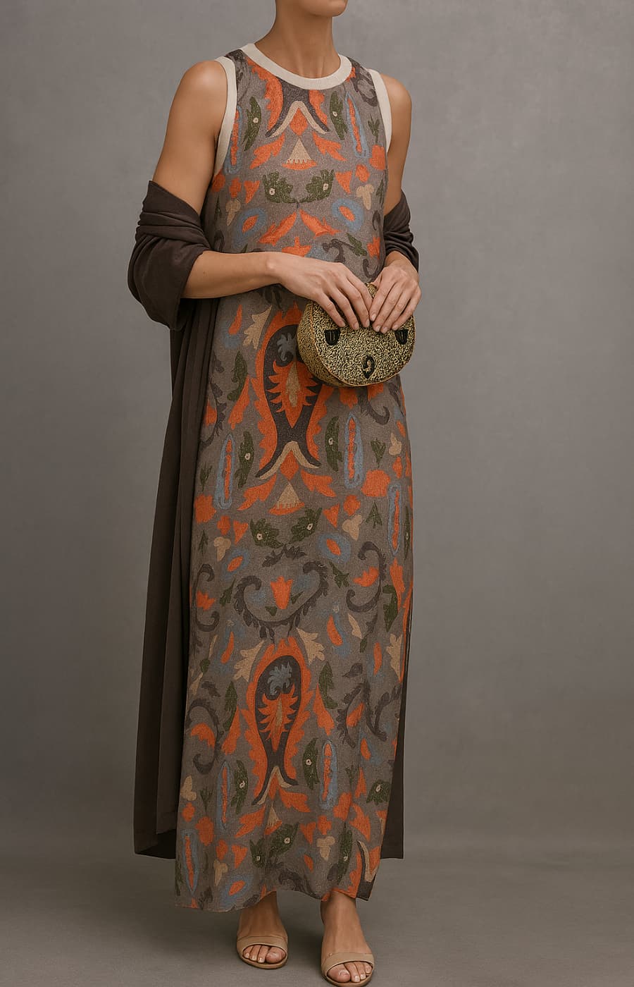 Asirem™ – Elegant Long Dress with Coordinated Shawl and Refined Design for Special Events