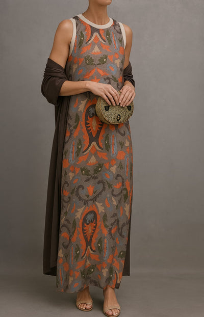 Asirem™ – Elegant Long Dress with Coordinated Shawl and Refined Design for Special Events