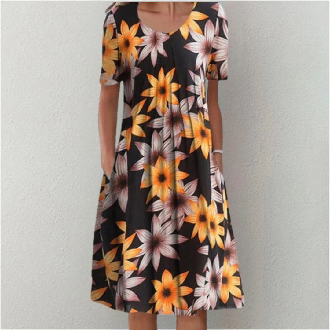 Asirem™ – Stylish and Casual Floral Dress with Pockets