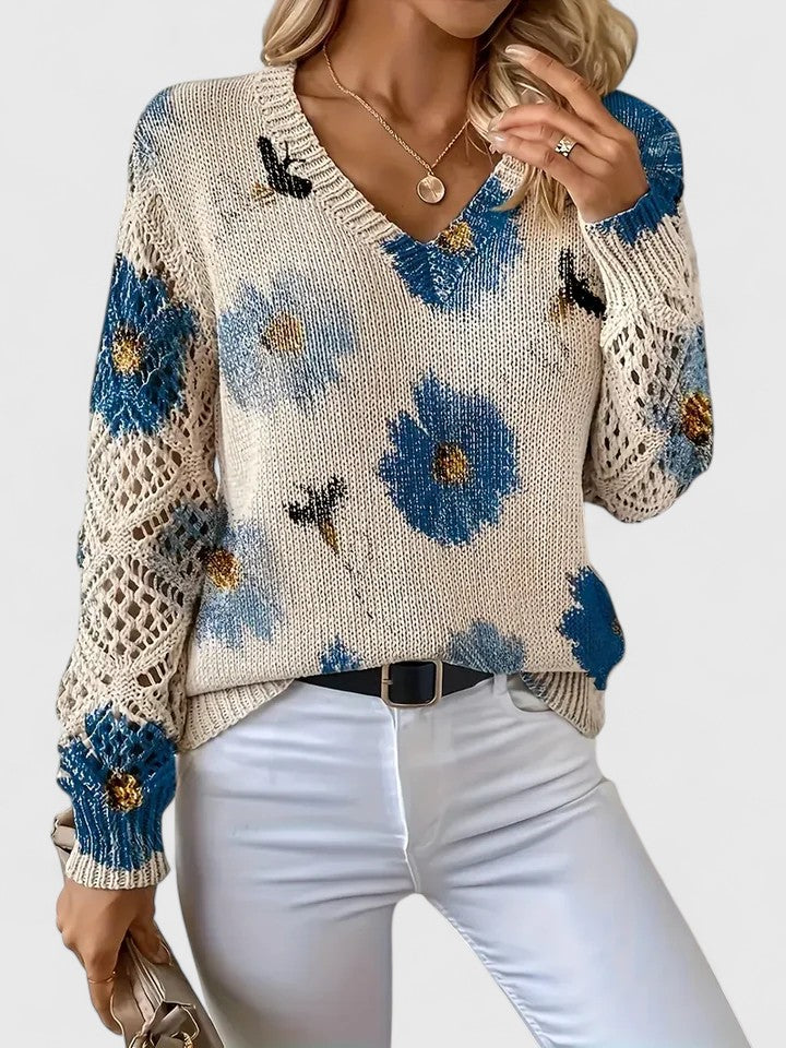Asirem™ – Elegant Sweater with Floral Pattern