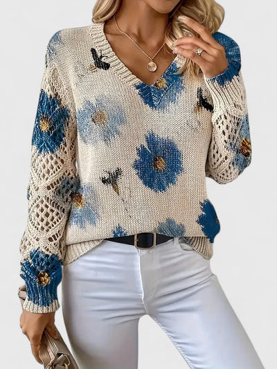 Asirem™ – Elegant Sweater with Floral Pattern
