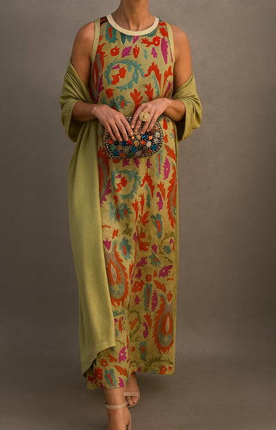 Asirem™ – Elegant Long Dress with Coordinated Shawl and Refined Design for Special Events