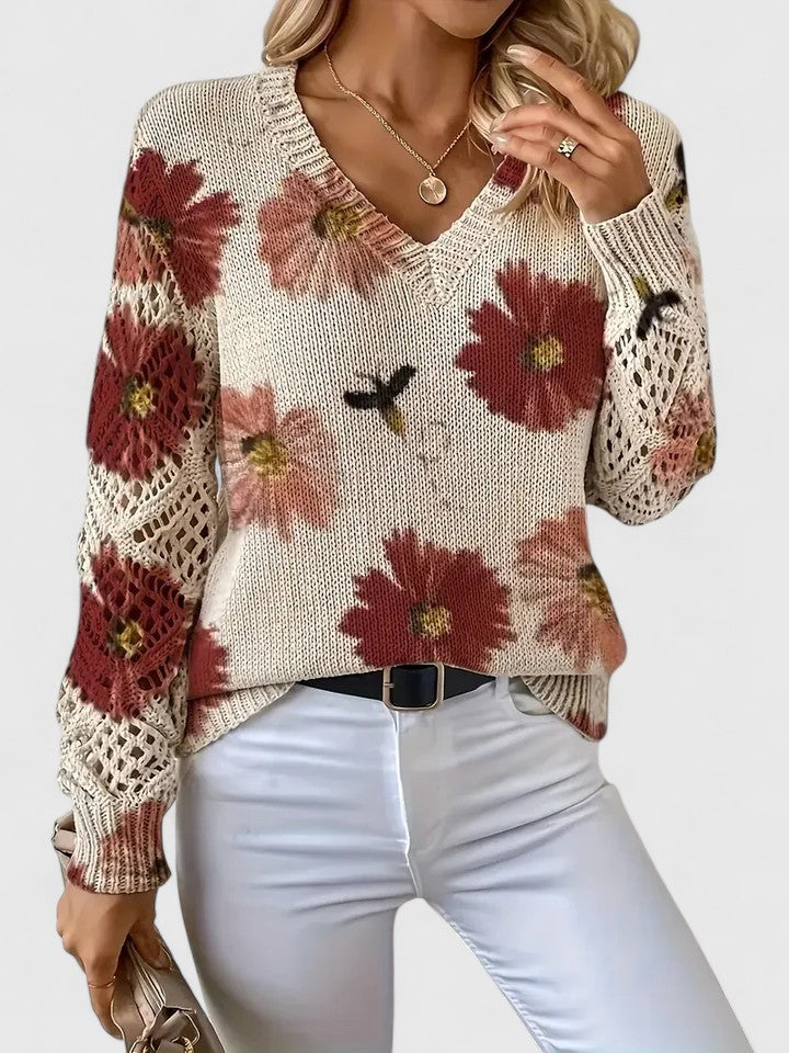 Asirem™ – Elegant Sweater with Floral Pattern