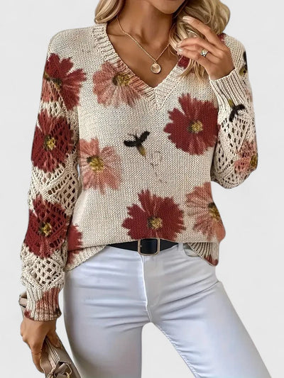 Asirem™ – Elegant Sweater with Floral Pattern