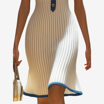 Asirem™ – Midi Dress with Contrasting Details