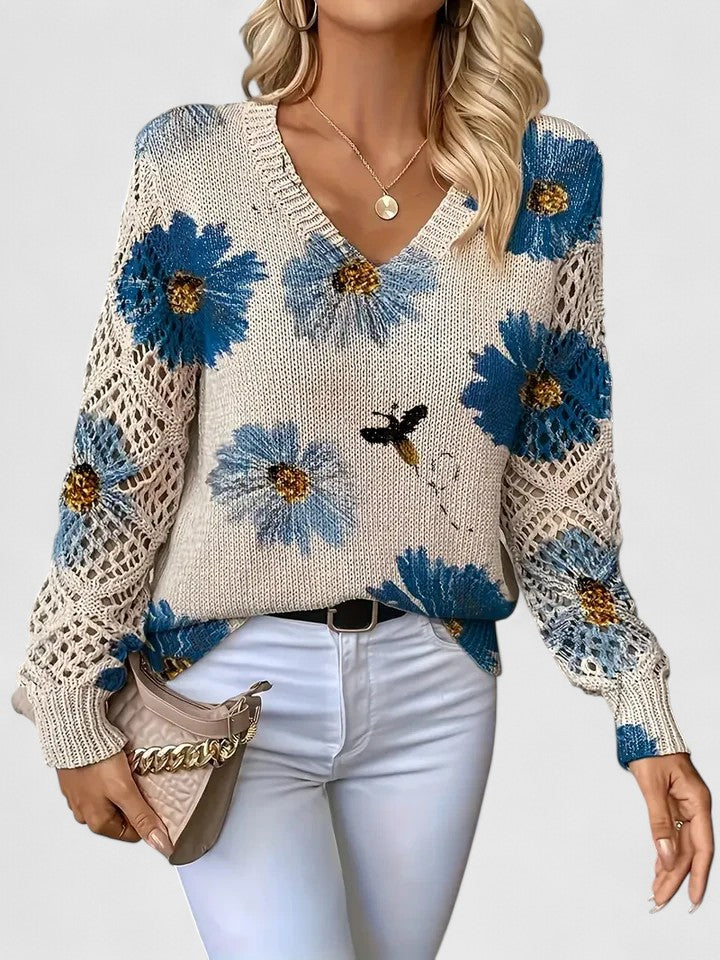 Asirem™ – Elegant Sweater with Floral Pattern
