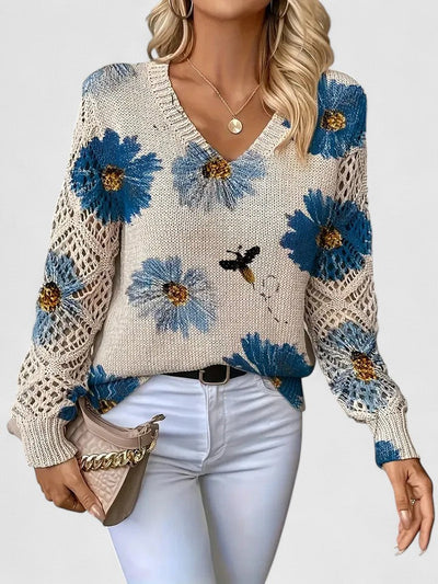 Asirem™ – Elegant Sweater with Floral Pattern