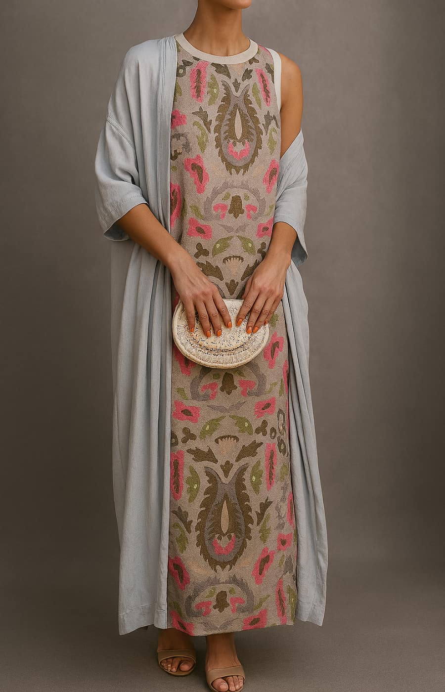 Asirem™ – Elegant Long Dress with Coordinated Shawl and Refined Design for Special Events