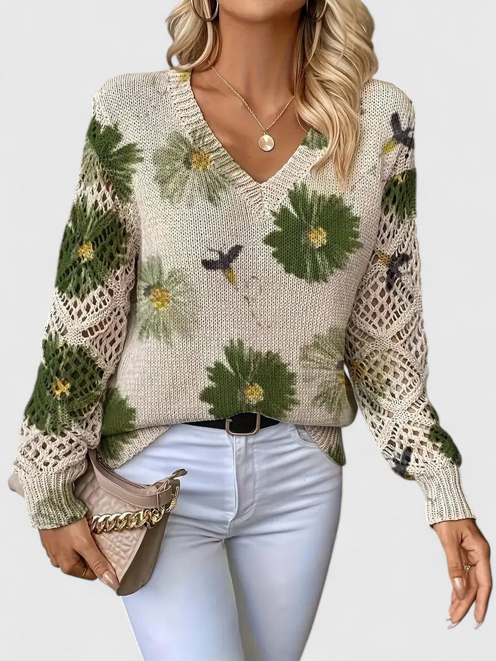 Asirem™ – Elegant Sweater with Floral Pattern