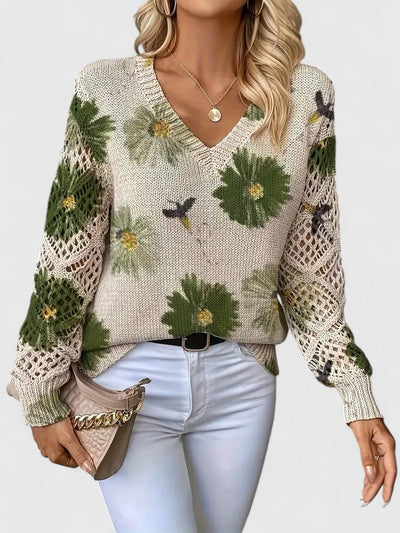 Asirem™ – Elegant Sweater with Floral Pattern