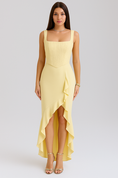 Asirem™ – Ruffle Satin Corset Dress
