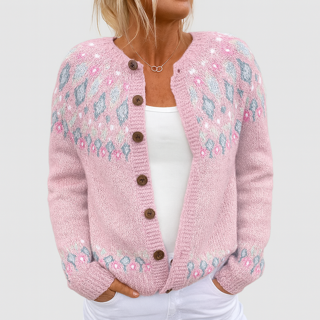 Asirem™ – Loose Knit Cardigan with Pattern