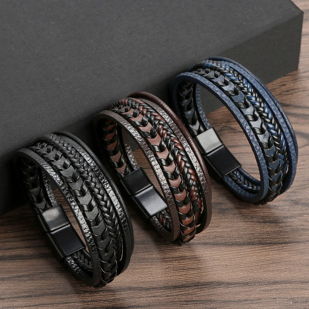 Asirem™ – Braided Leather Viking Bracelet