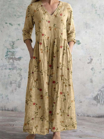 Asirem™ – Dress with Vintage Floral Print