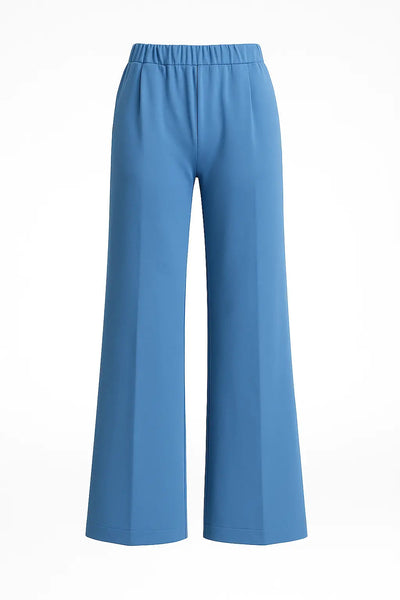 Asirem™ – Comfy Palazzo Pants with Elastic Waist in Lightweight Punto Milano Fabric