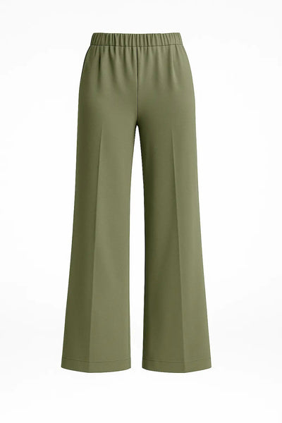 Asirem™ – Comfy Palazzo Pants with Elastic Waist in Lightweight Punto Milano Fabric