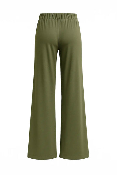 Asirem™ – Comfy Palazzo Pants with Elastic Waist in Lightweight Punto Milano Fabric