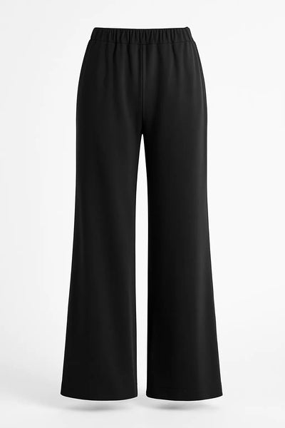 Asirem™ – Comfy Palazzo Pants with Elastic Waist in Lightweight Punto Milano Fabric