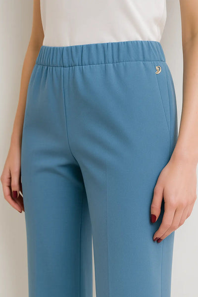 Asirem™ – Comfy Palazzo Pants with Elastic Waist in Lightweight Punto Milano Fabric
