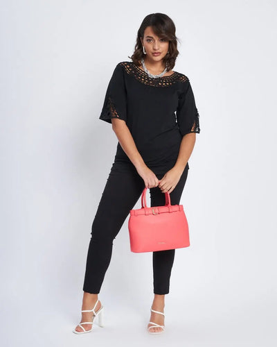 Asirem™ – Shopper Bag with Handles and Double Compartment CORAL