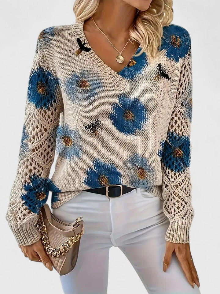 Asirem™ – Elegant Sweater with Floral Pattern