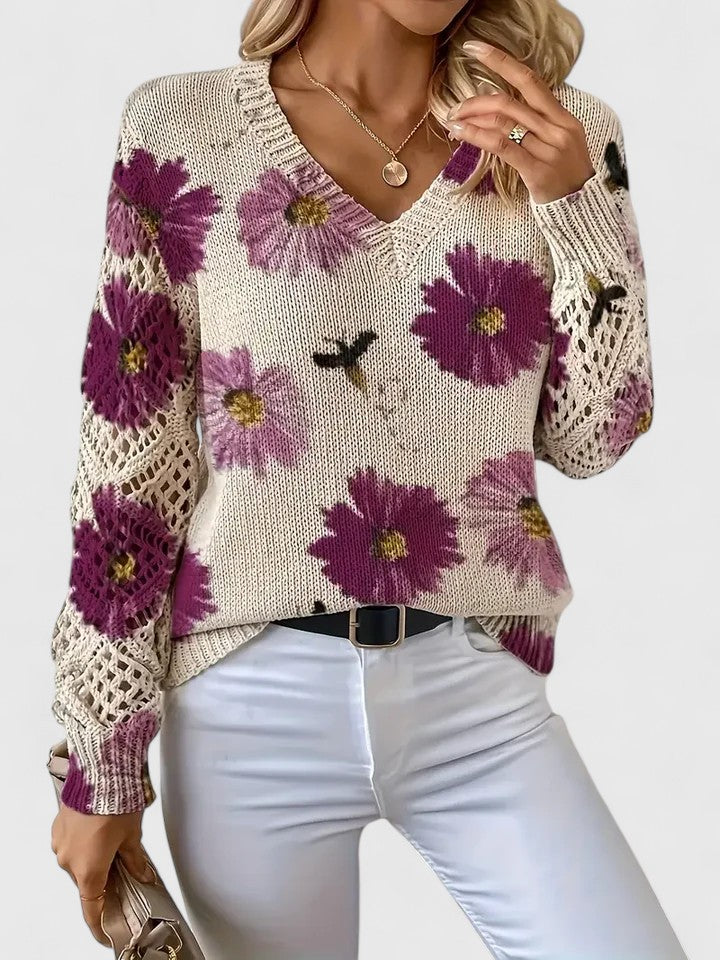Asirem™ – Elegant Sweater with Floral Pattern