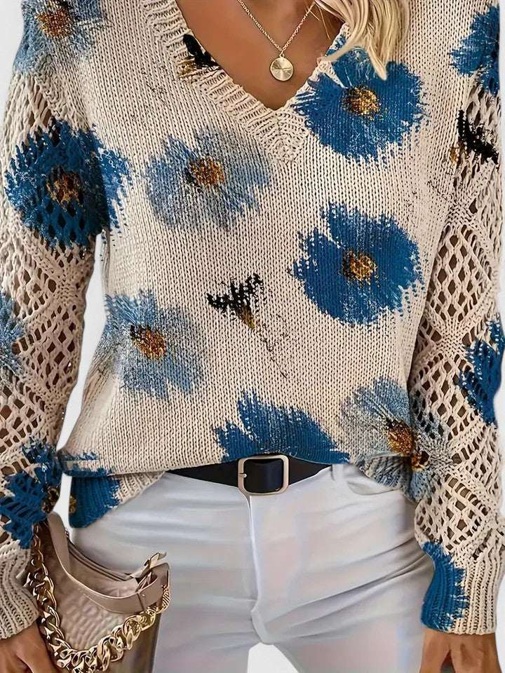 Asirem™ – Elegant Sweater with Floral Pattern