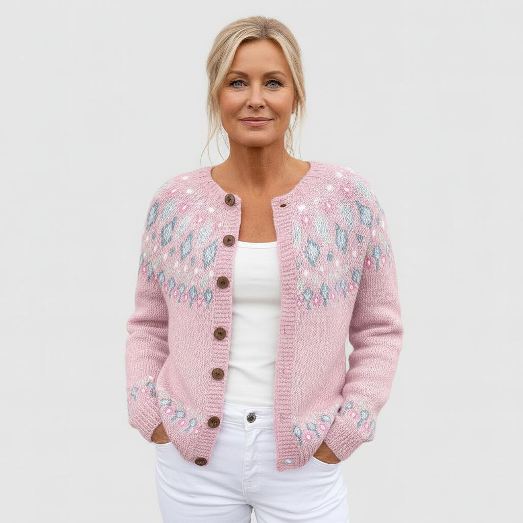 Asirem™ – Loose Knit Cardigan with Pattern