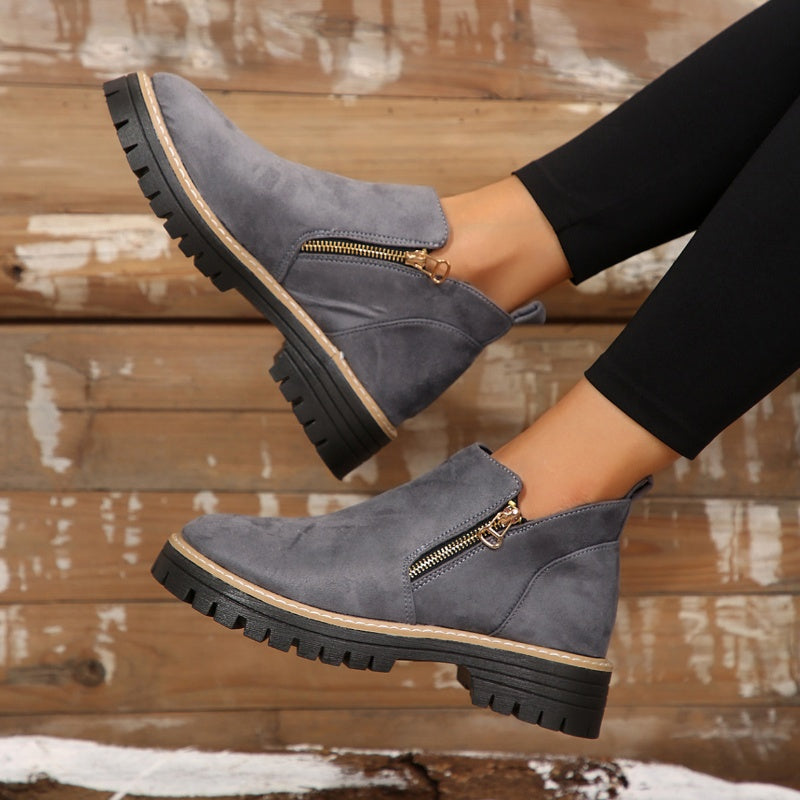 Asirem™ – Women’s ankle boots with round toe and side zipper