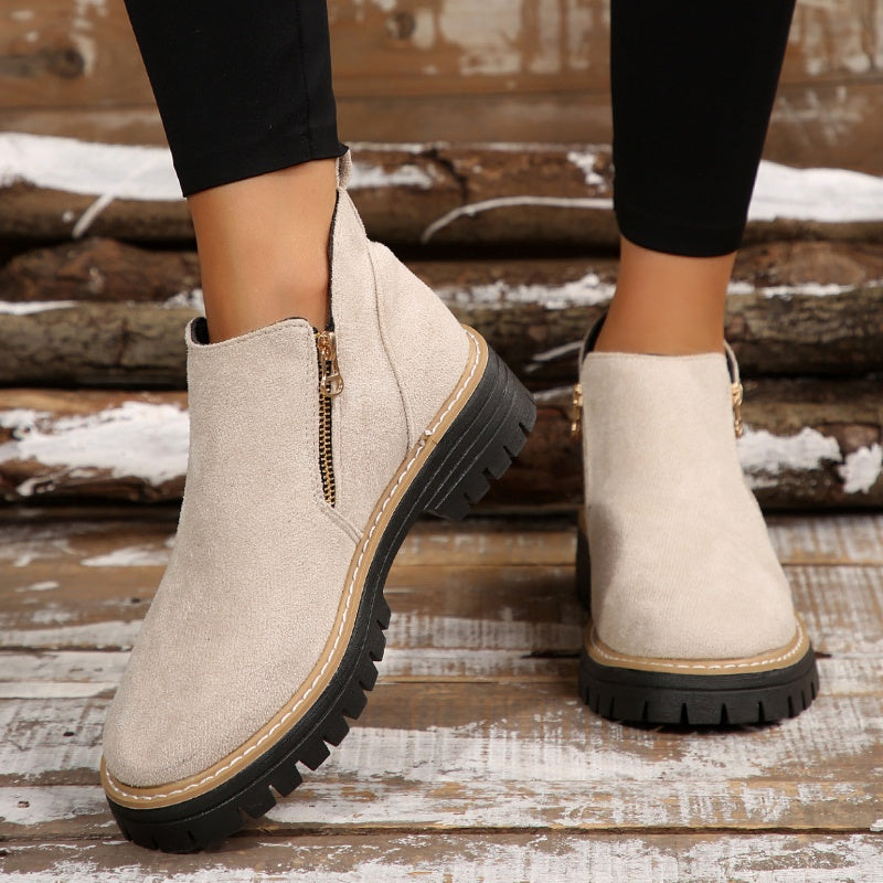 Asirem™ – Women’s ankle boots with round toe and side zipper